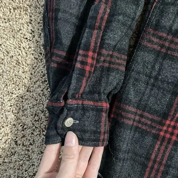 Woolshire Mens Shirt XL Red Plaid Wool Blend Flannel Button Up Long Sleeve VTG - Picture 3 of 7